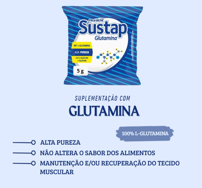SUSTAP GLUTAMINA SACHÊ 5 g (Cx. com 180 und.) - Imagem 3