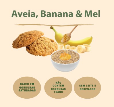 COOKIES INTEGRAIS AVEIA, BANANA E MEL 120 g - 3 UNIDADES - Imagem 3
