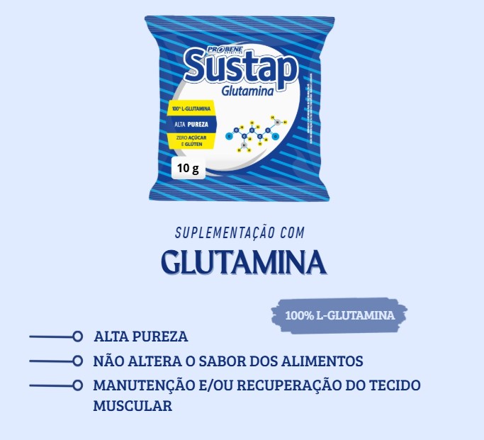 SUSTAP GLUTAMINA SACHÊ 10 g (Cx com 150 und.) - Imagem 3