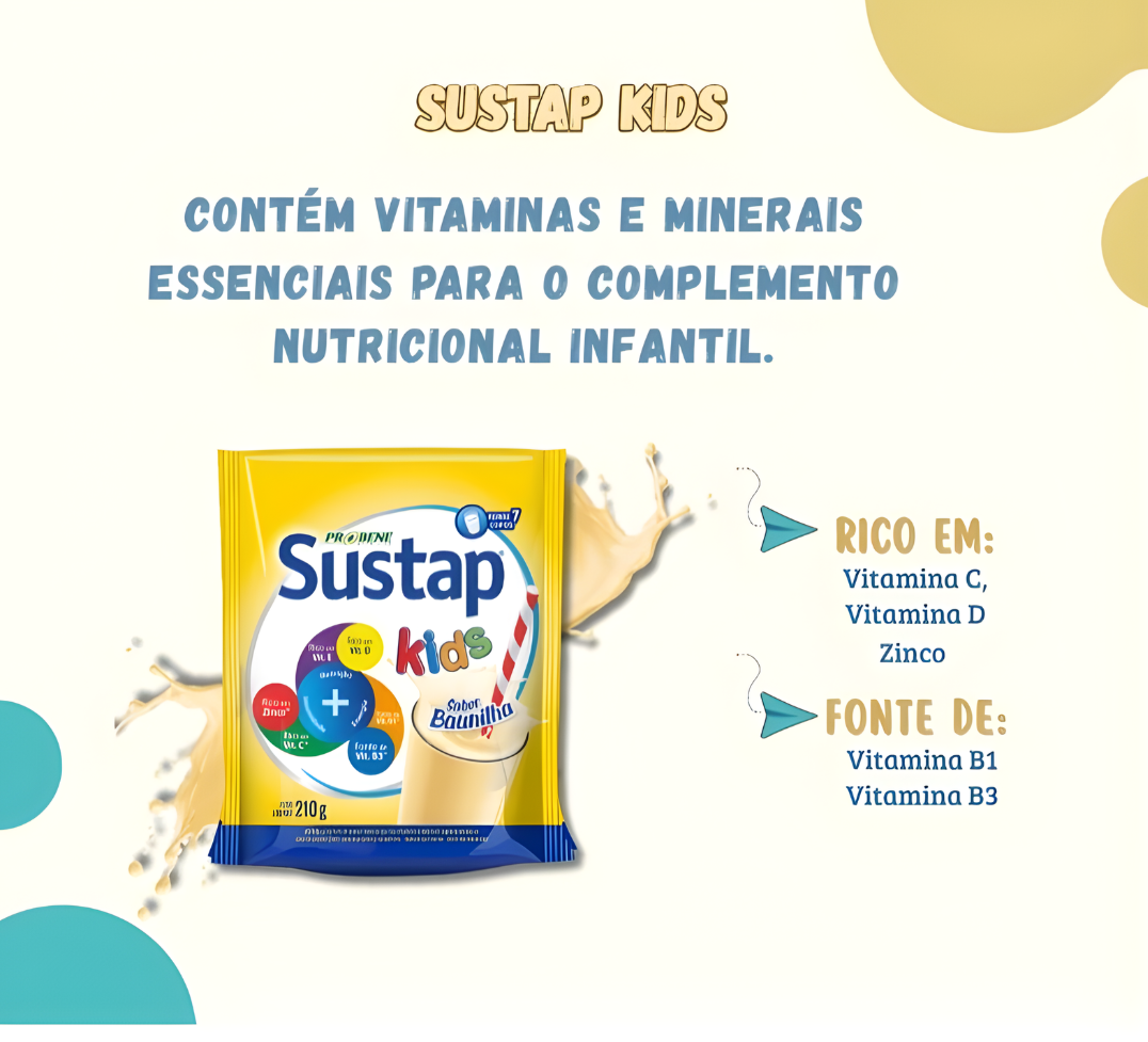 SUSTAP KIDS BAUNILHA 210 g (Sachê) - Imagem 3